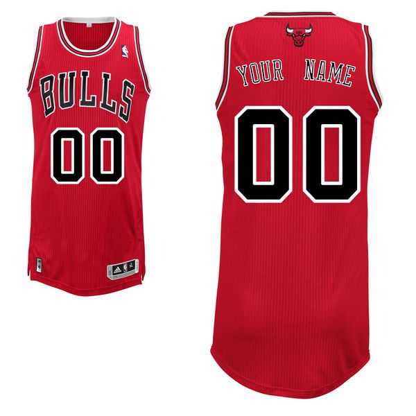 Men Chicago Bulls Red Custom Authentic NBA Jersey->customized nba jersey->Custom Jersey